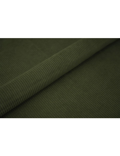 Velours cotelé fines cotes Kaki 205.20 laize 142cm 45000 tours