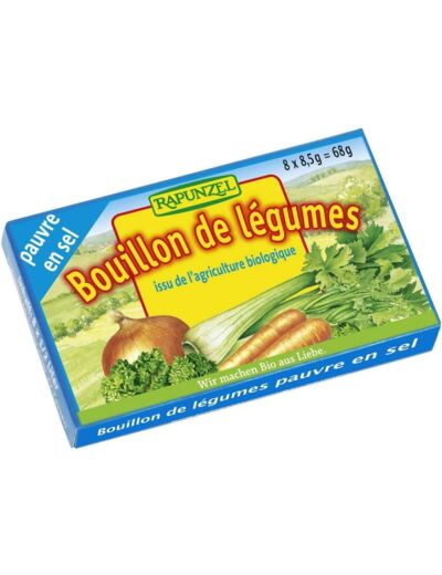 Bouillon legumes cube pauvre sel (8) 68g Rapunzel
