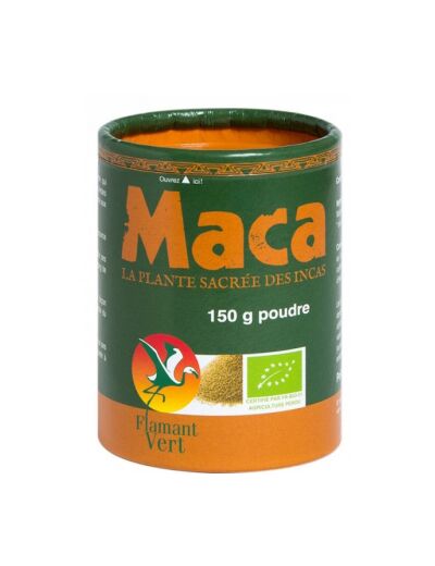 Maca Bio en poudre 150 gr en boite ECOCAN Flamant Vert