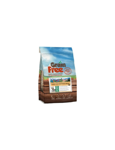 Croquettes GRAIN FREE au thon & saumon pour chiens adultes 12kg