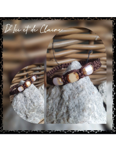 Bracelet Shamballa 3 perles de verre