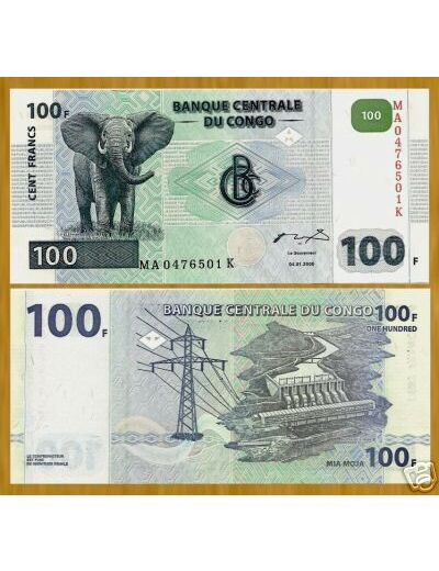 CONGO ( BANQUE CENTRALE DU ) 100 FRANCS 04/01/2000 NEUF