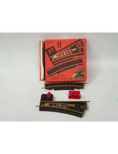 JOUEF 440 HO AIGUILLAGE DROIT ET DEMI RAIL COURBE BOITE D'ORIGINE