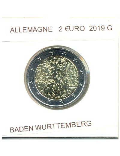 ALLEMAGNE 2019 G 2 EURO COMMEMORATIVE CHUTE DU MUR DE BERLIN SUP