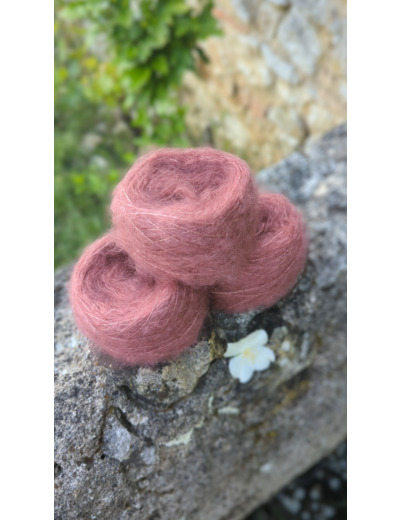 Pelote FLOCON (80% Kid mohair 20% soie) - Bois de Rose