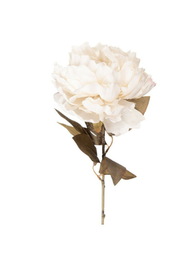 Fleur Artificielle Pivoine en Polyester Blanche Haute Tige 70cm