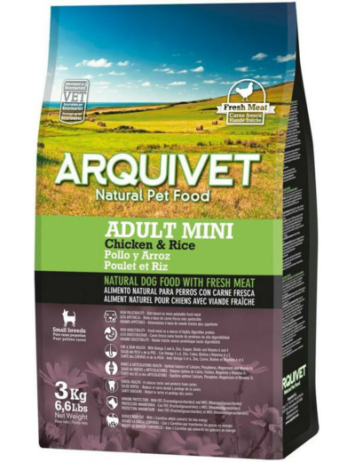 DOG ADULT MINI POULET ET RIZ ARQUIVET-2 FORMATS