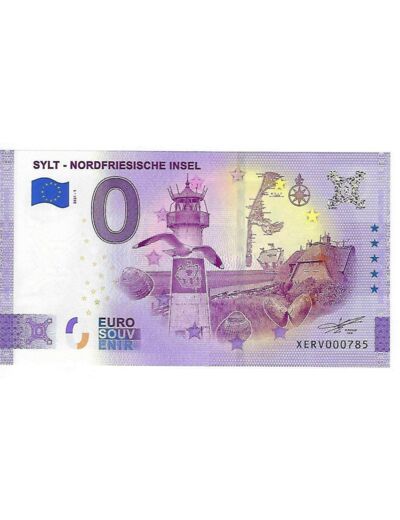 ALLEMAGNE 2021-1 SYLT NORDFRIESISCHE INSEL BILLET SOUVENIR 0 EURO