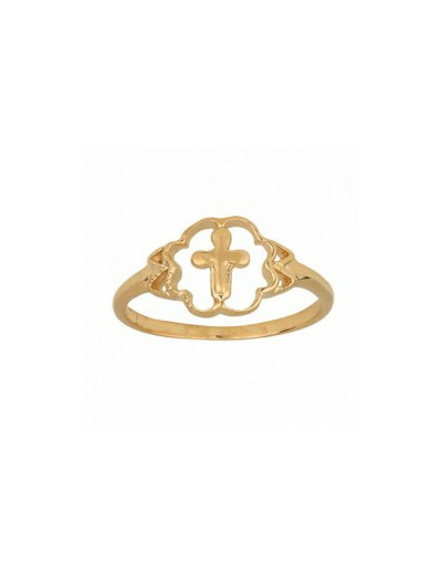 Bague en Plaqué Or Taille 52 - CROIX