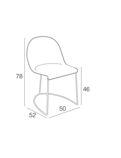 Chaise cuir véritable GILY Gris cendre structure acier chromé