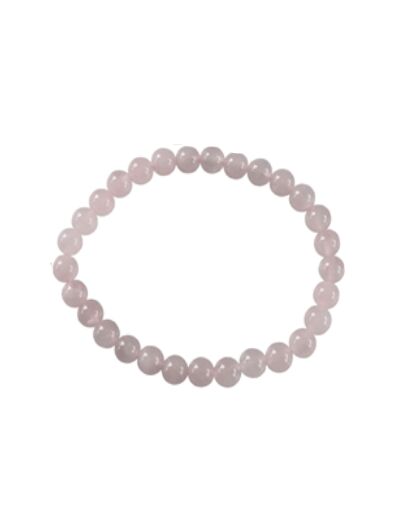 Bracelet en quartz rose 6 mm