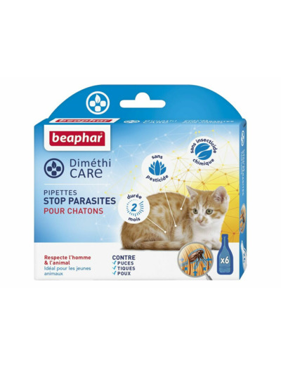 DIMETHICARE Pipettes Stop Parasites pour chatons - SANS insecticide - BEAPHAR