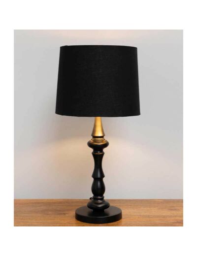 Lampe fusilli avec son abat jour noir 20x57cm