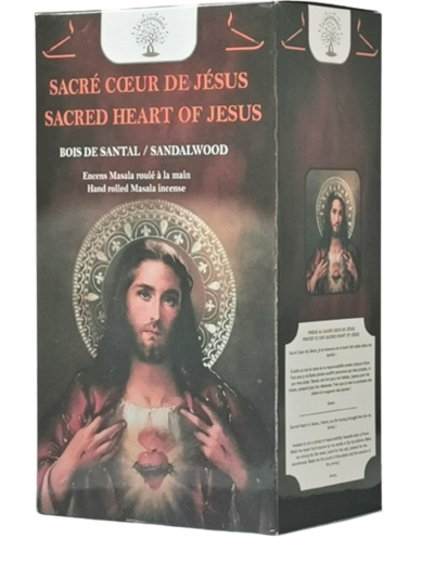 1 étui de 12 bâtons d'Encens - Sacré Coeur de Jésus -Bois de Santal
