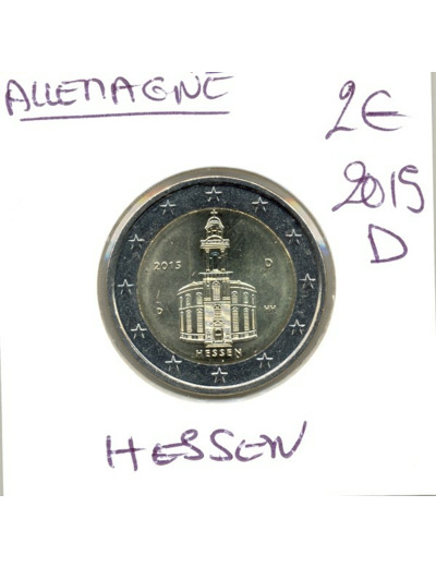 ALLEMAGNE 2015 D 2 EURO COMMEMORATIVE HESSEN SUP