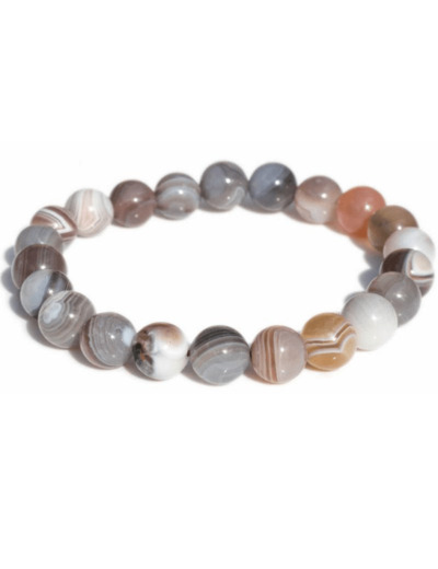 Bracelet en agate du Botswana 8 mm