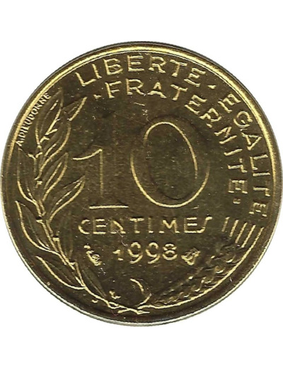 FRANCE 10 CENTIMES LAGRIFFOUL 1998 B.U.