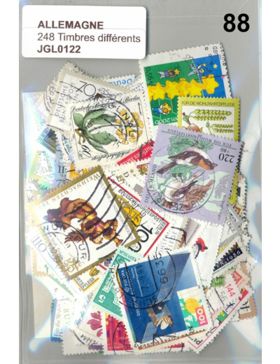 248 TIMBRES ALLEMAGNE DIFFERENTS OBLITERES *88