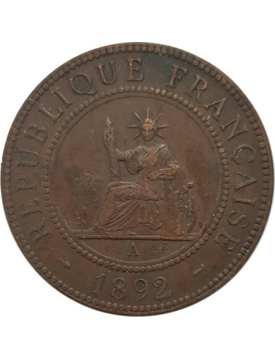 INDOCHINE 1 CENTIME 1892 A TTB