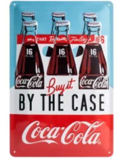 Plaque métal - Coca Cola Buy It By The Case - 20 x 30 cm