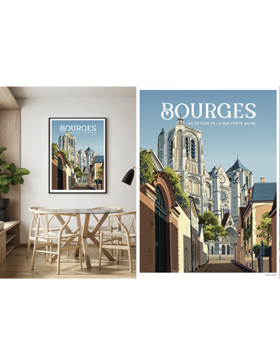 BOURGES-RUE PORTE JAUNE - POSTER