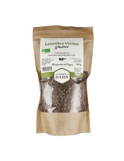 Lentille Vertes Graines 350g Bio