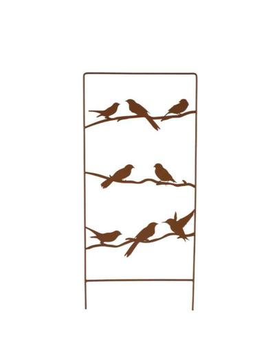 Treillage oiseaux fer marron 25x1x58cm