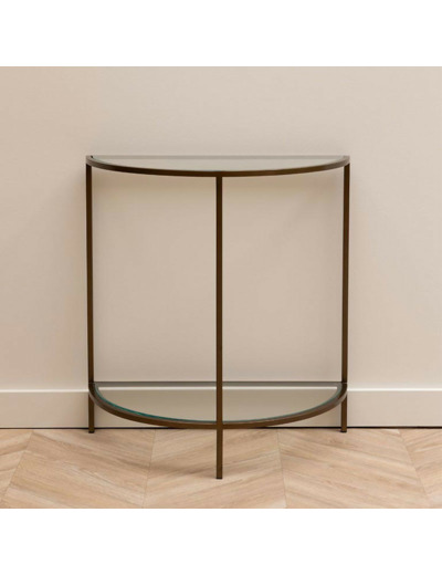 Console Demi Lune Astria Verre 76x70x35cm