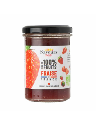 Préparation de Fraises aux Fruits Français Bio – 230 g – Saveurs et Fruits