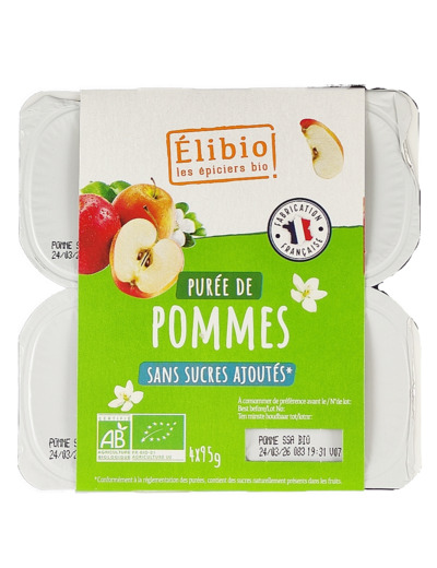 Purée de Pommes 4x95g Bio