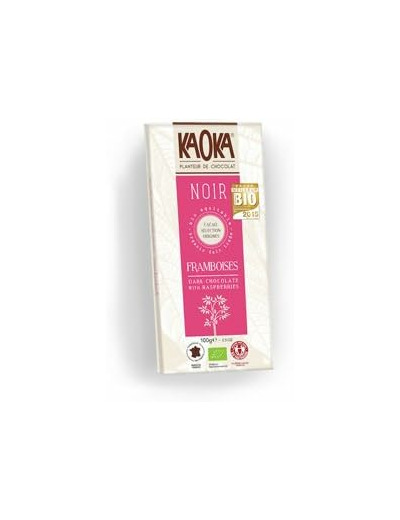 Chocolat noir eclats framboise 55% 100g KAOKA