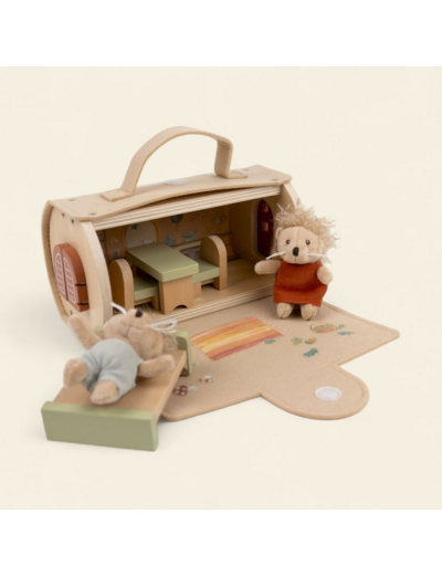Maison de poupée avec peluche miniature - Maison Rondin