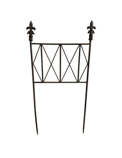 Barrière jardin fer Fleurs de Lys 34x69cm