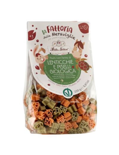 Pâtes Sans Gluten Lentilles Rouges et Pois 250g