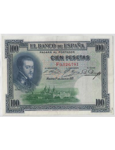 ESPAGNE 100 PESETAS 01/07/1925 TTB