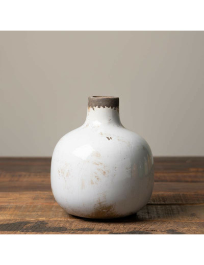 Vase Soliflore céramique blanc 16x14cm