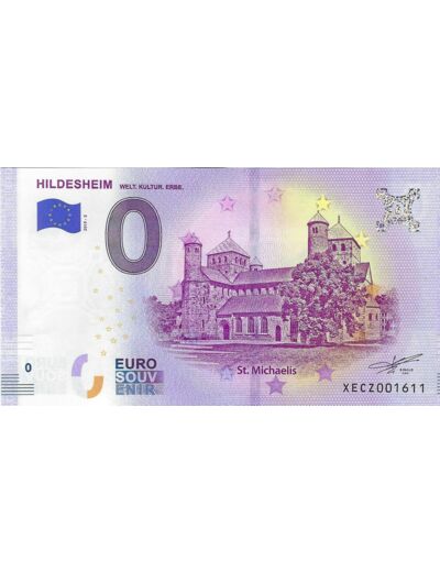 ALLEMAGNE 2019-2 HILDESHEIM BILLET SOUVENIR 0 EURO TOURISTIQUE NEUF