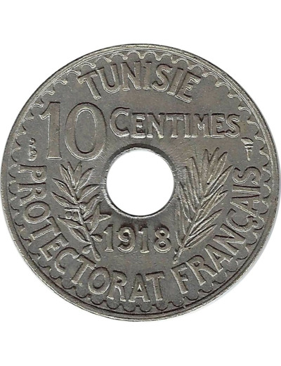 TUNISIE 10 CENTIMES 1918 SUP