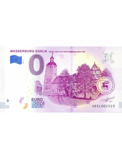 ALLEMAGNE 2018-1 WASSERBURG EGELN BILLET SOUVENIR 0EURO TOURISTIQUE  NEUF