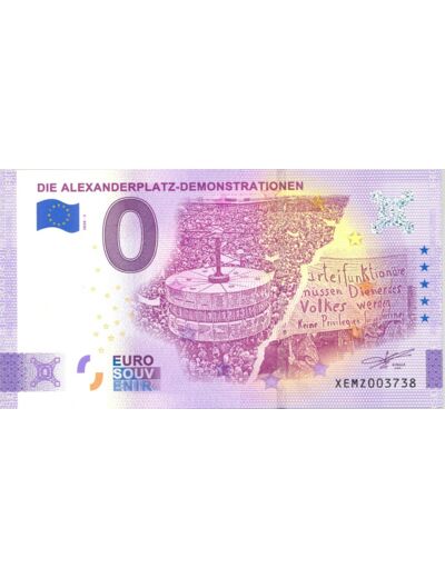 ALLEMAGNE 2020-2 DIE ALEXANDERPLATZ DEMONSTRATIONEN BILLET SOUVENIR 0 EURO