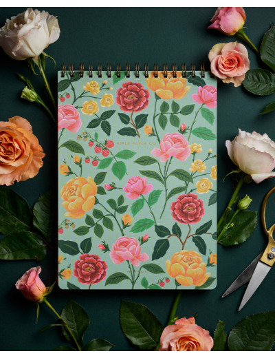 Grand Bloc Notes Carnet A4 à spirales - Roses - Rifle Paper Co