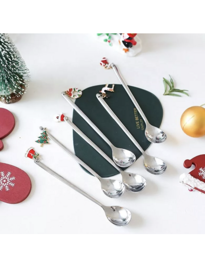 Cuillère argentée déco Noël