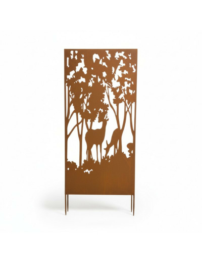 Treillage forêt enchantée couple chevreuils 60x10x140cm