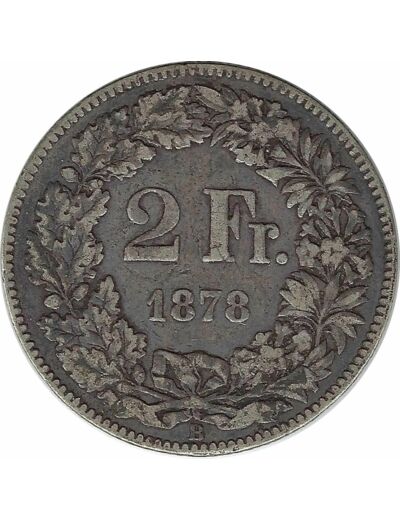 SUISSE 2 FRANCS 1878 B TB+