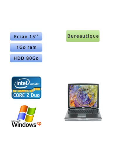 Dell Latitude D530 - Windows XP - C2D 1GB 80GB - 15 - Ordinateur Portable