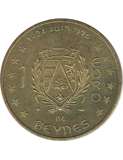 EURO TEMPORAIRE 1 EURO DE BEYNES 1996 UNC