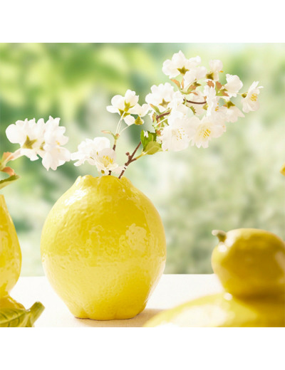 Vase Lemon jaune céramique 13x13x15cm