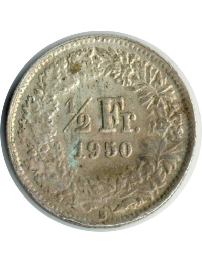 SUISSE 1/2 FRANC 1950 B TTB