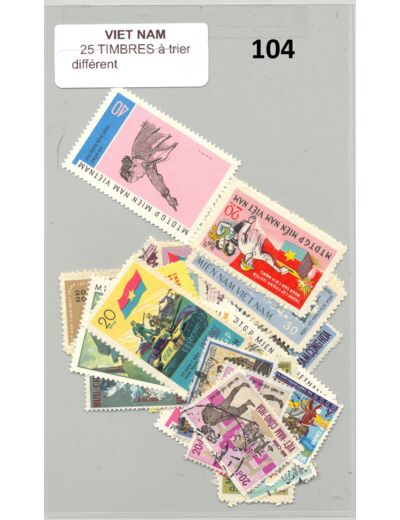 25 TIMBRES VIET NAM DIFFERENTS A TRIER  *104