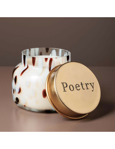 Bougie Blanche couvercle Poetry 1 Mèche 9x12cm